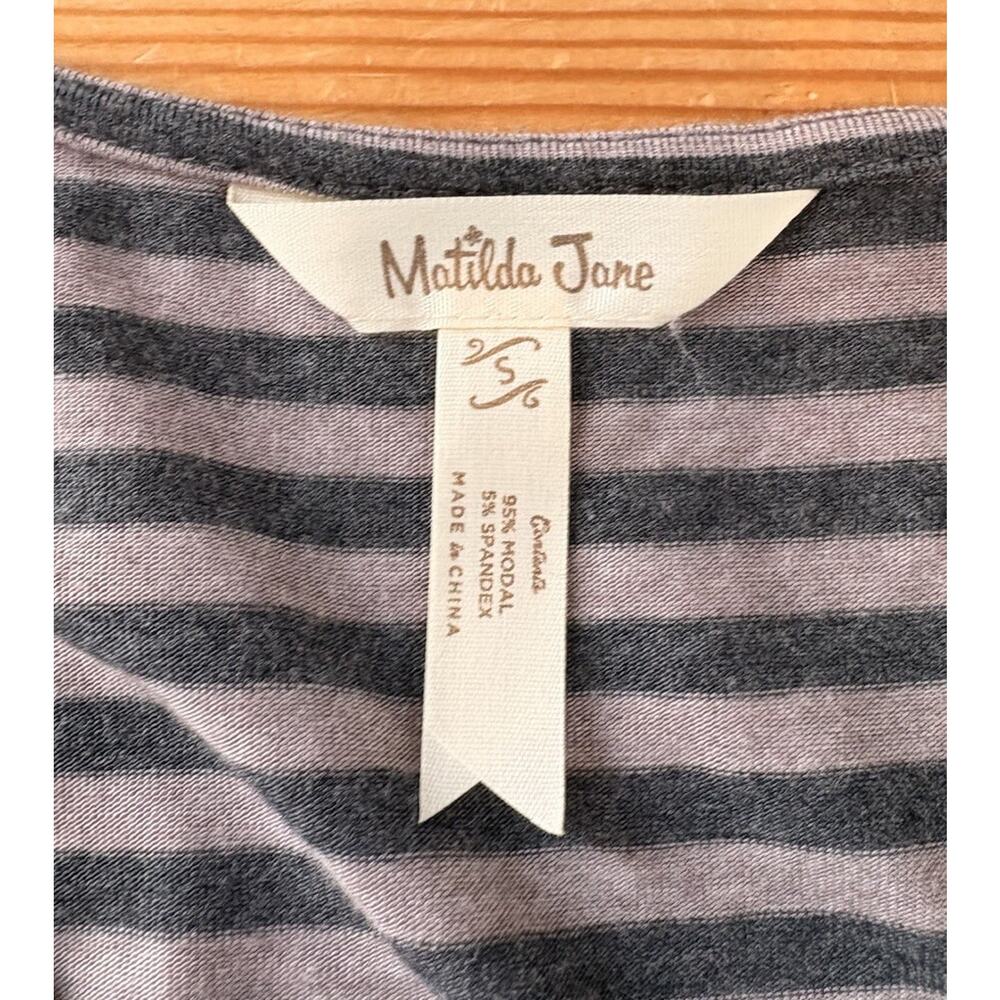 Matilda Jane Women’s Striped Modal Jersey Dress Size S Grey M3 - Picture 3 of 7